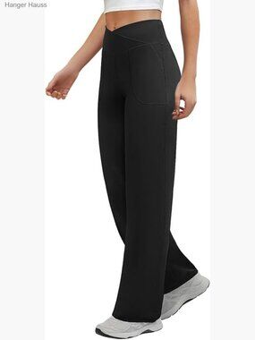 Wide Leg Yoga Pants with Pockets Stretchy Lounge Work Dress Pants